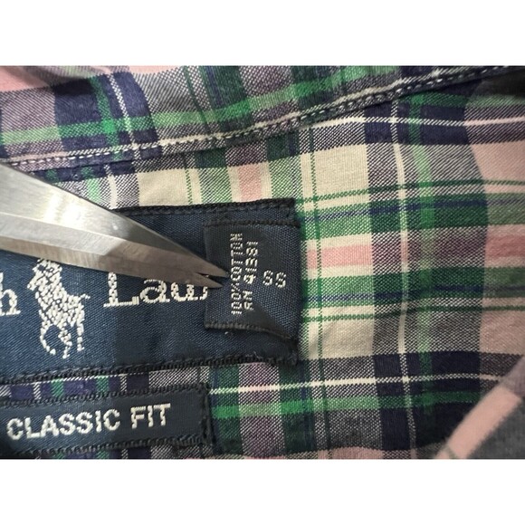 Ralph Lauren Button Down Shirt Mens Large Classic Fit Plaid Multicolor Blue Pink - Picture 5 of 11